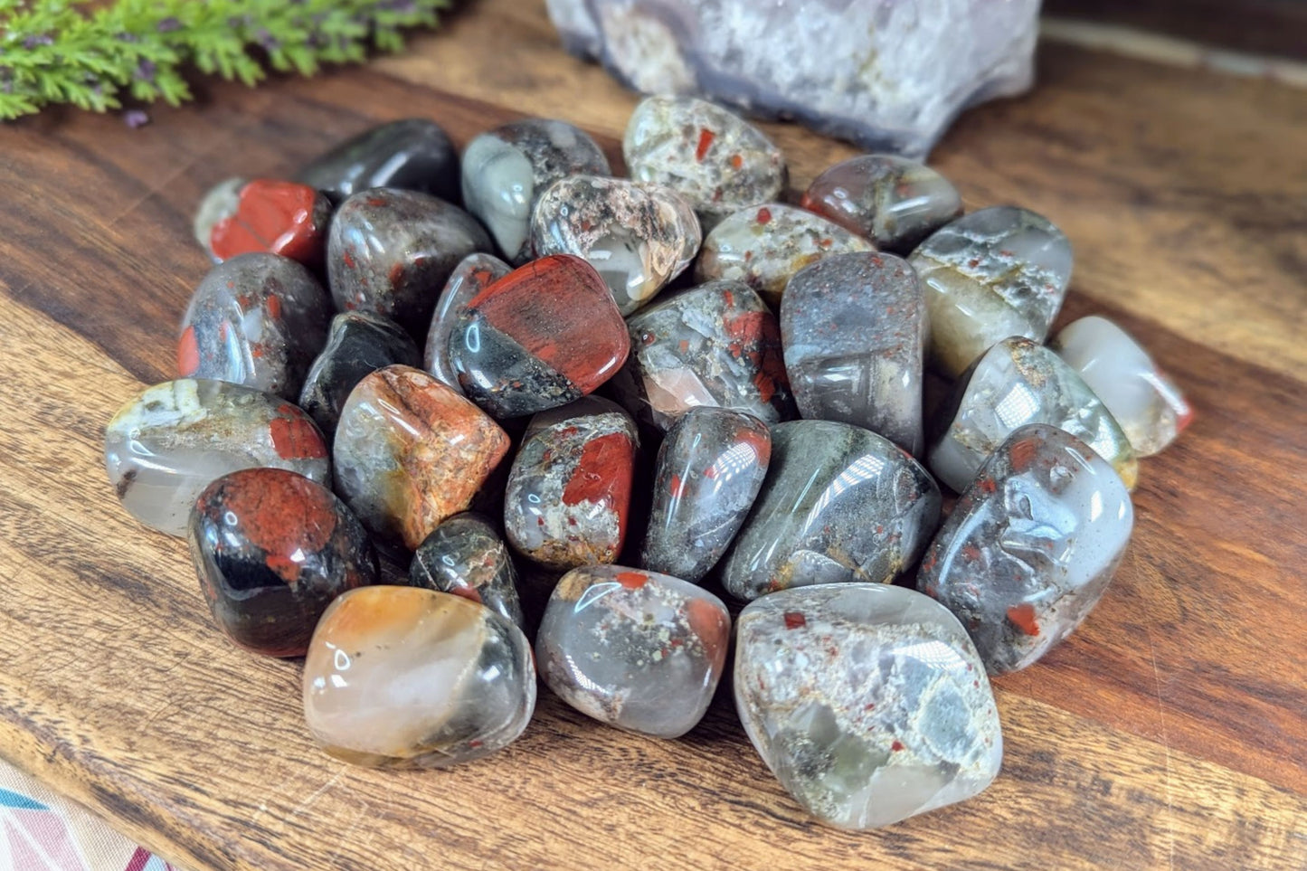 African Bloodstone Tumbled - Set of 5