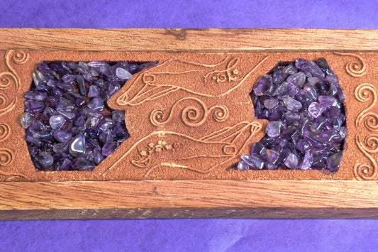 Amethyst Chip Healing Hands Incense Holder