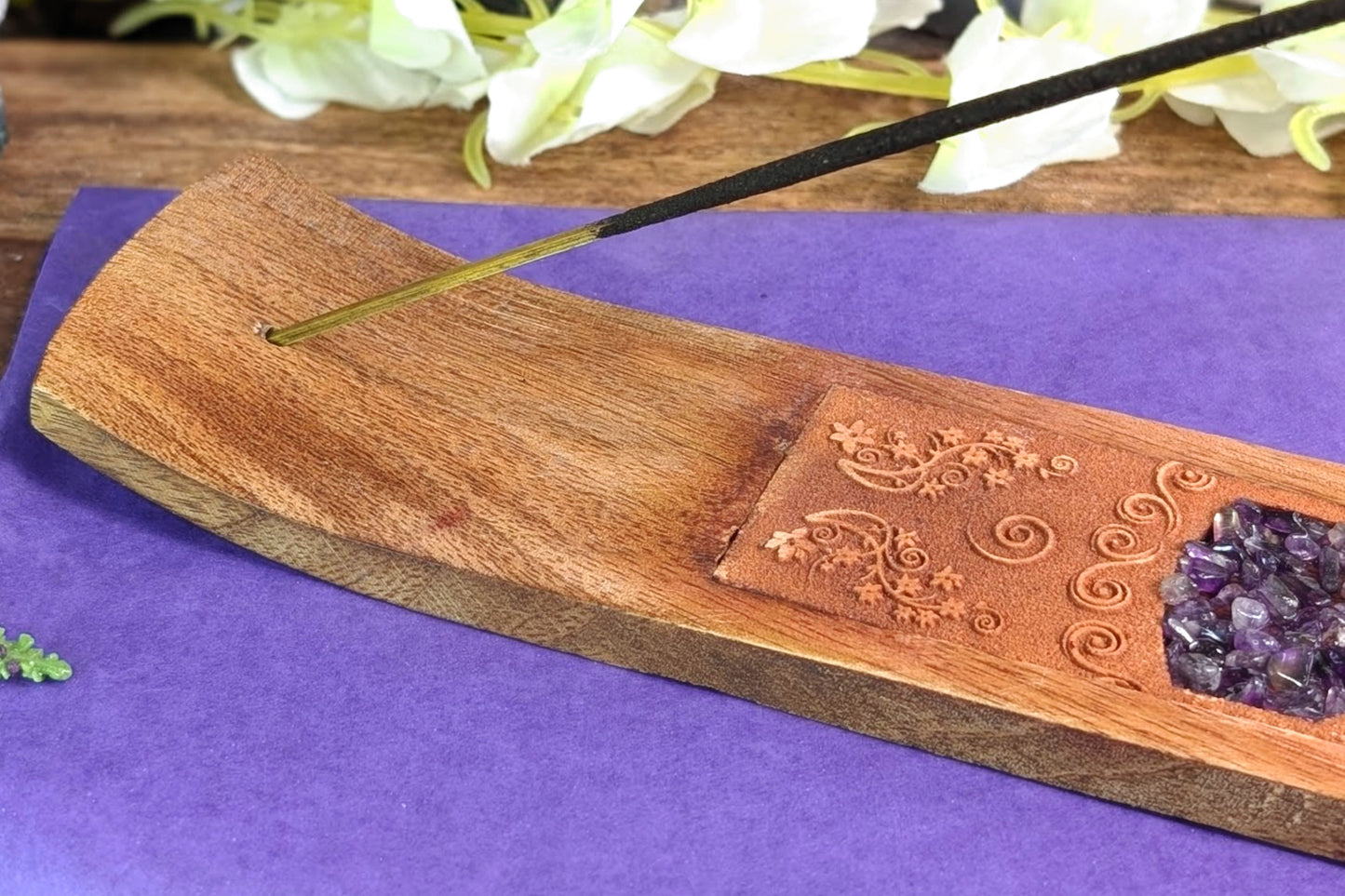 Amethyst Chip Healing Hands Incense Holder