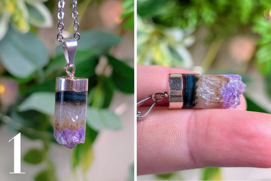 Amethyst Drill Core Necklace