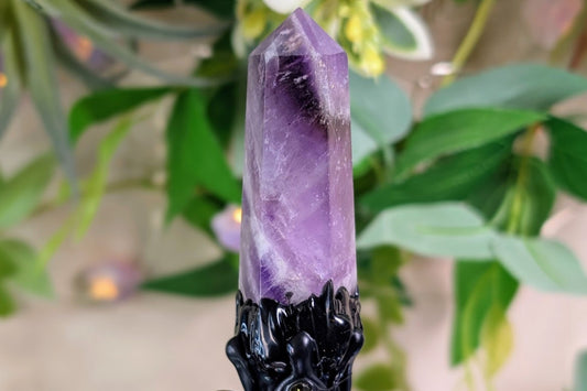 Amethyst Wand with Triple Moon