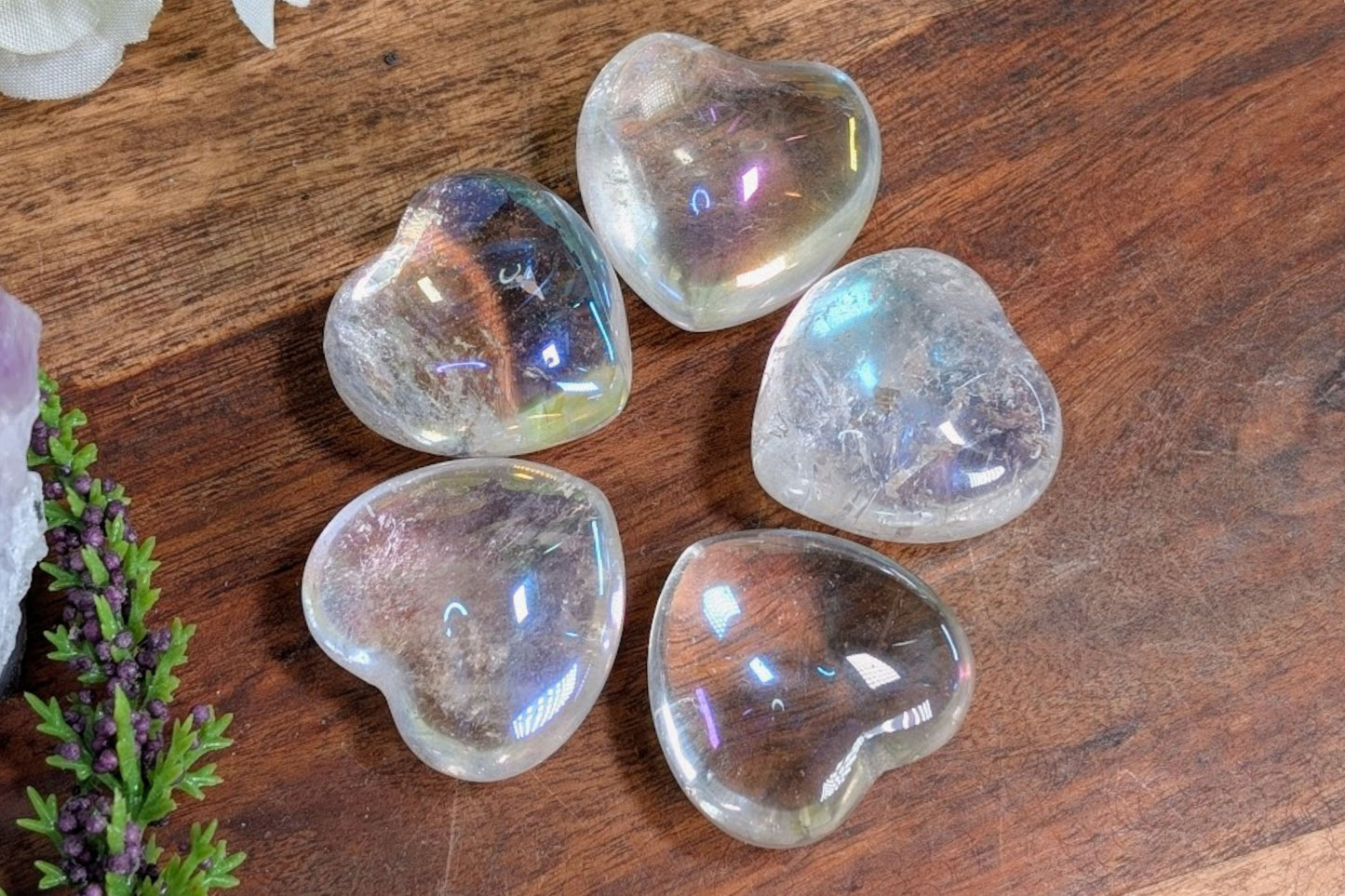 Angel Aura Quartz Heart 1"