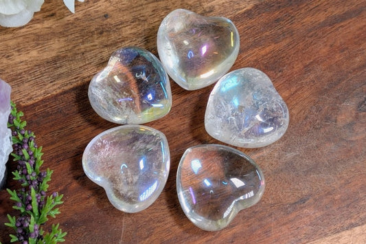 Angel Aura Quartz Heart 1"