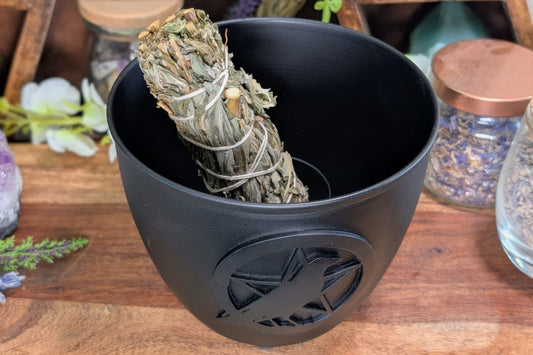 Cast Iron Ash Pot - Raven and Pentacle