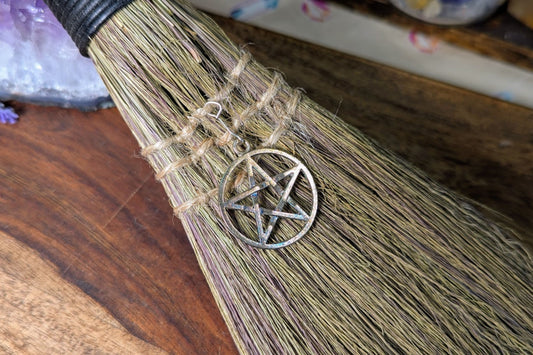 Besom with Pentacle Charm