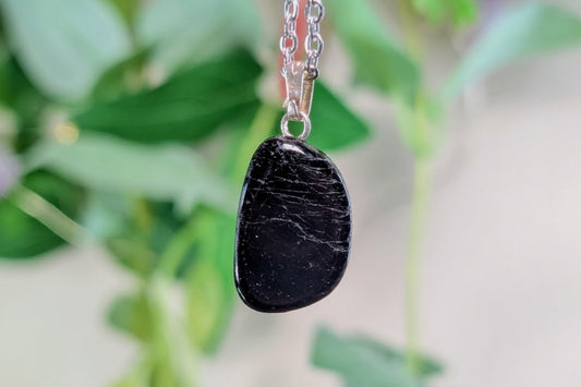 Black Tourmaline Tumbled Necklace
