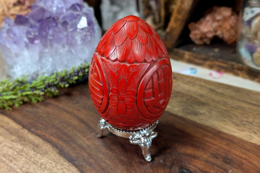 Cinnabar Style Engraved Egg