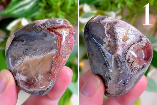 Crazy Lace Agate Palm Stone