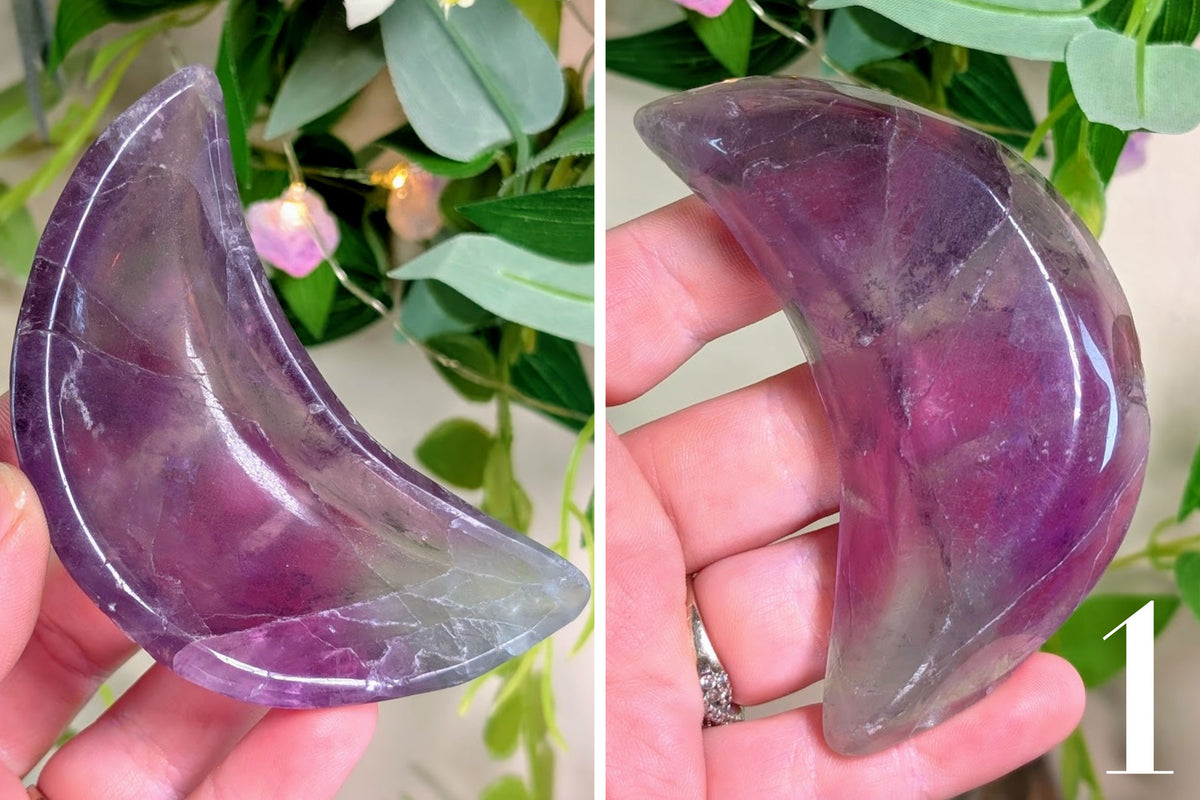 Fluorite Crescent Moon Dish