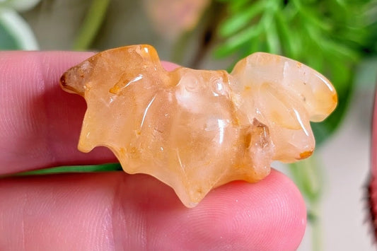 Golden Healer Quartz Bat Carving