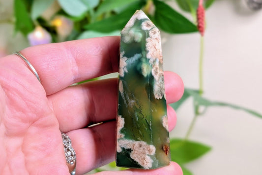 Green Flower Agate Point