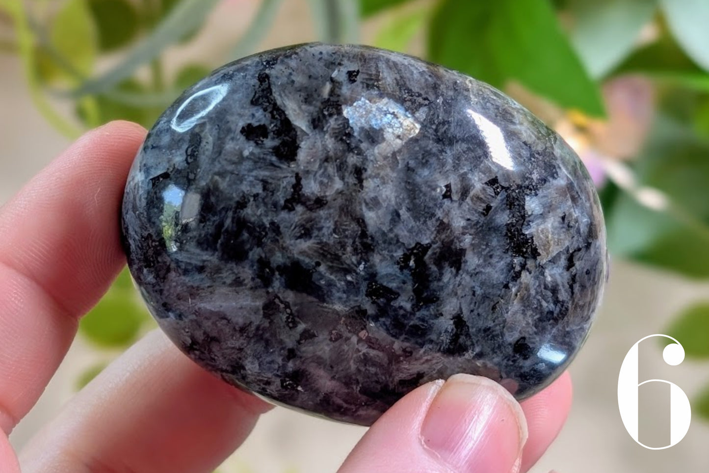 Larvikite Palm Stone