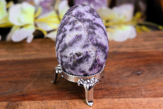 Lepidolite in Quartz Egg