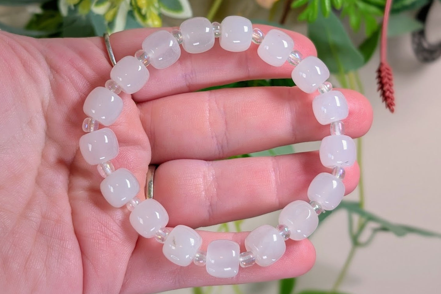 Milky Quartz with Angel Aura Bracelet