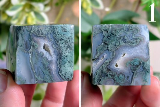 Moss Agate Cube
