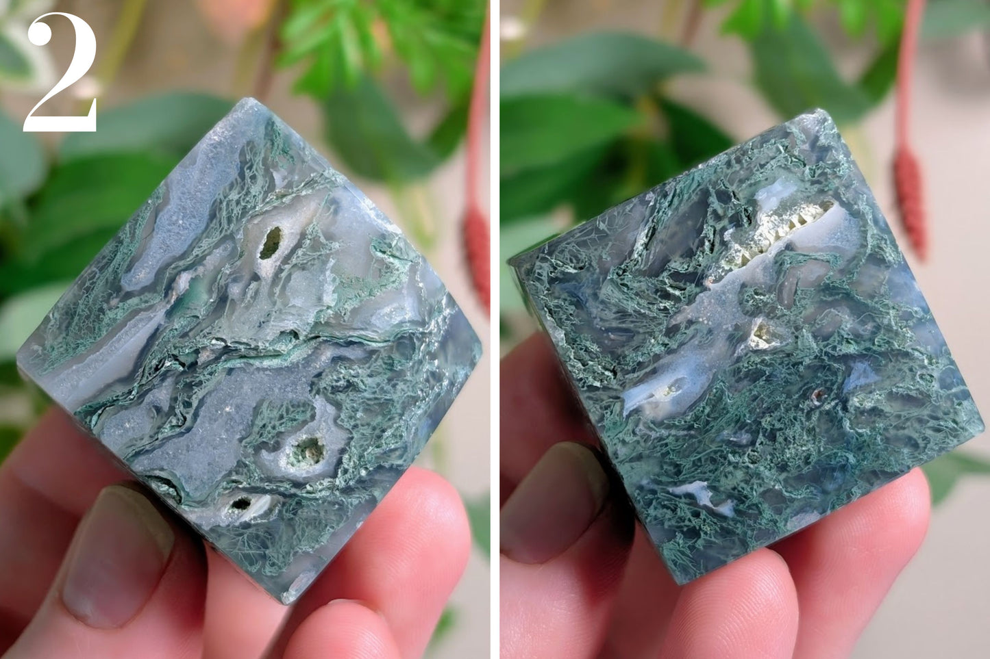 Moss Agate Cube