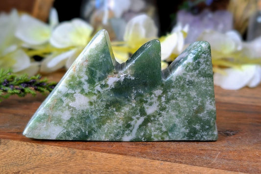Moss Agate Mountain Carving