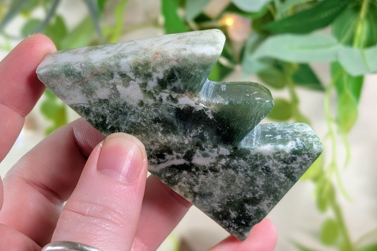 Moss Agate Mountain Carving