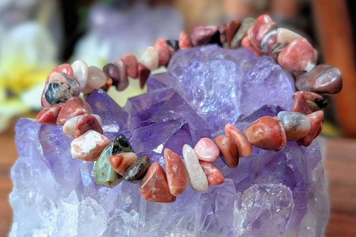 Pink Porcelain Jasper Chip Bracelet