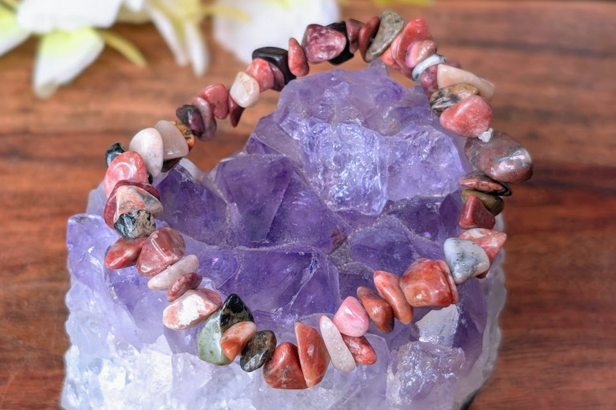 Pink Porcelain Jasper Chip Bracelet