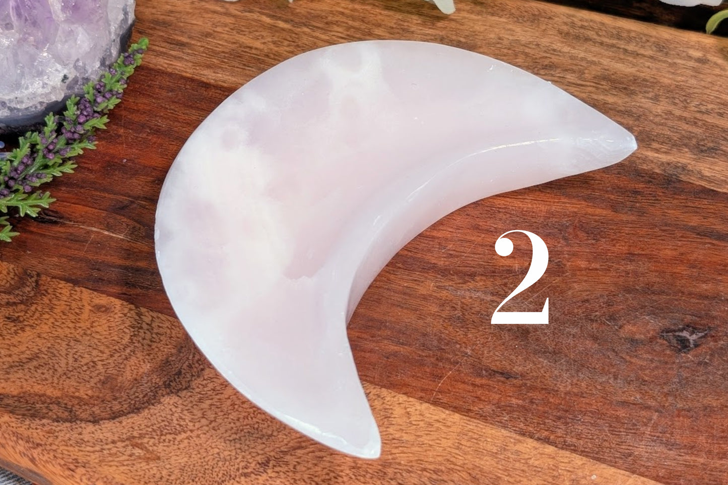 Pink Calcite Moon Dish