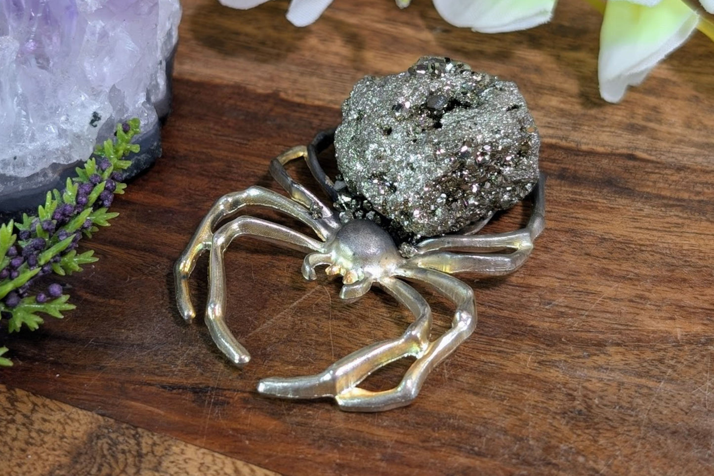Pyrite Cluster Spider
