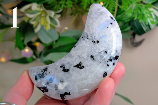 Rainbow Moonstone Crescent Moon