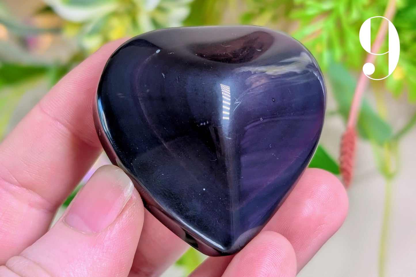 Rainbow Obsidian Heart