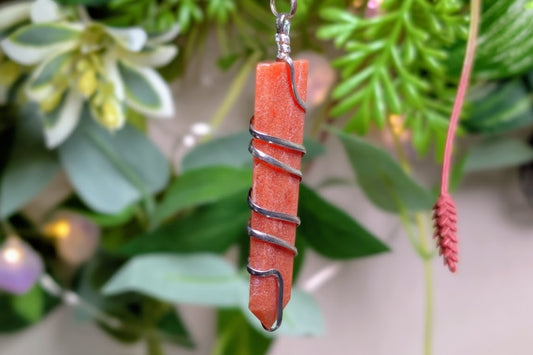 Red Aventurine Flat Point Necklace