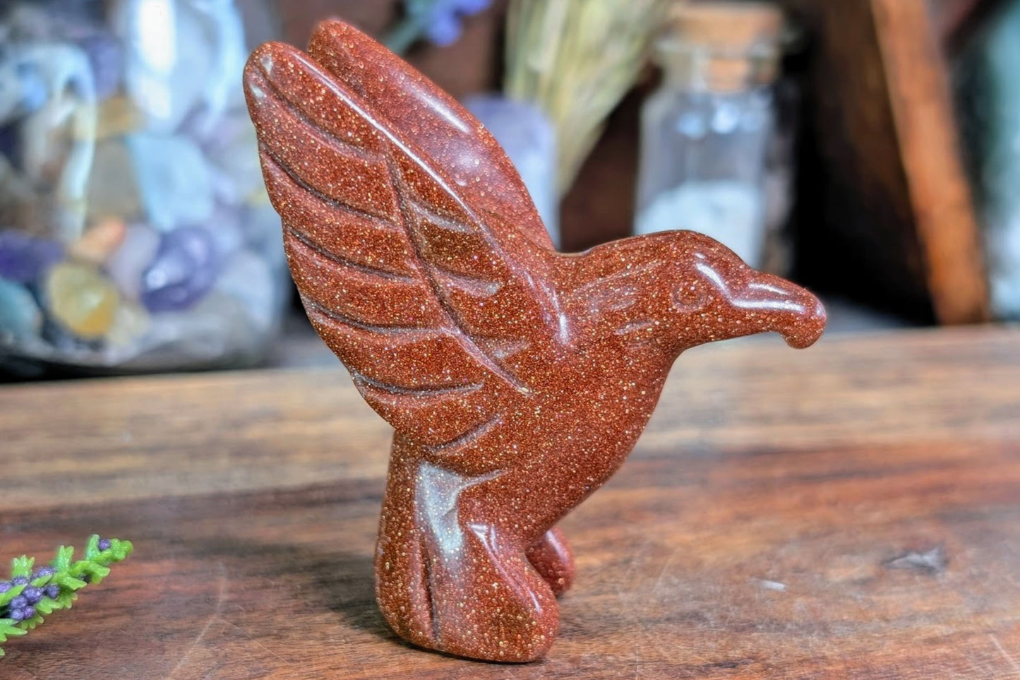 Red Goldstone Flying Raven