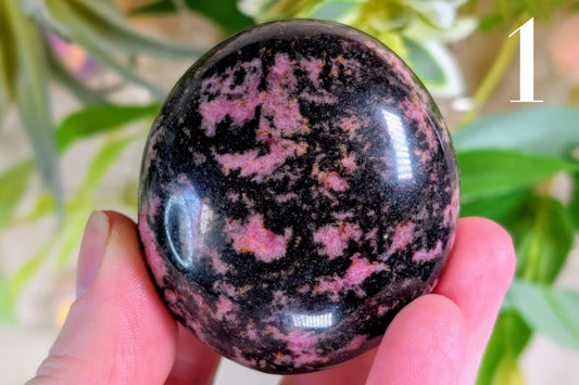 Rhodonite Palm Stone