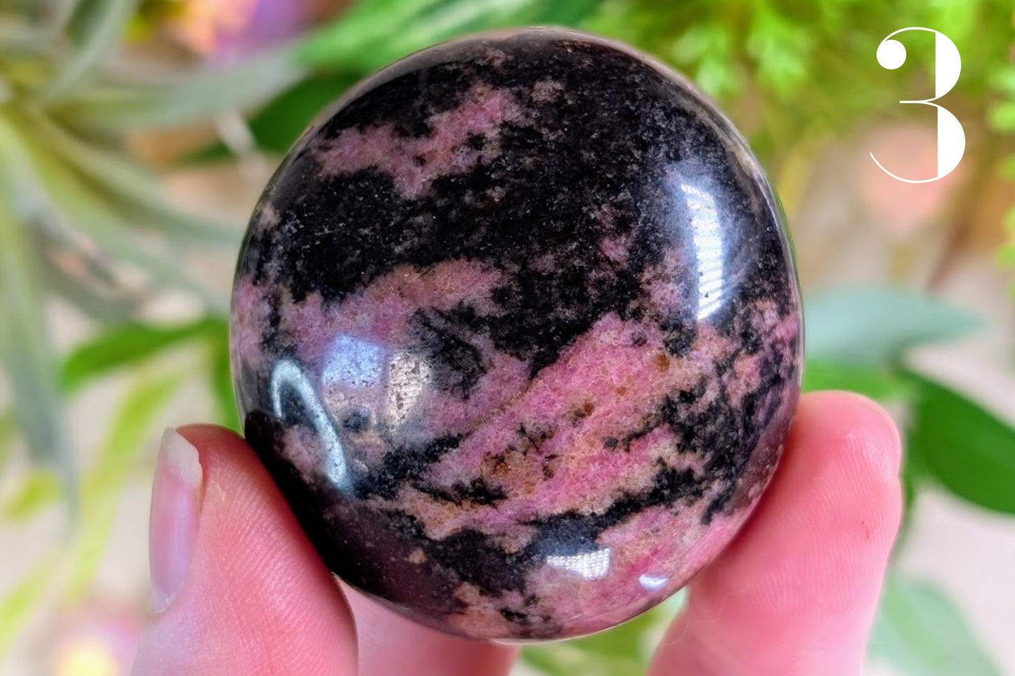 Rhodonite Palm Stone