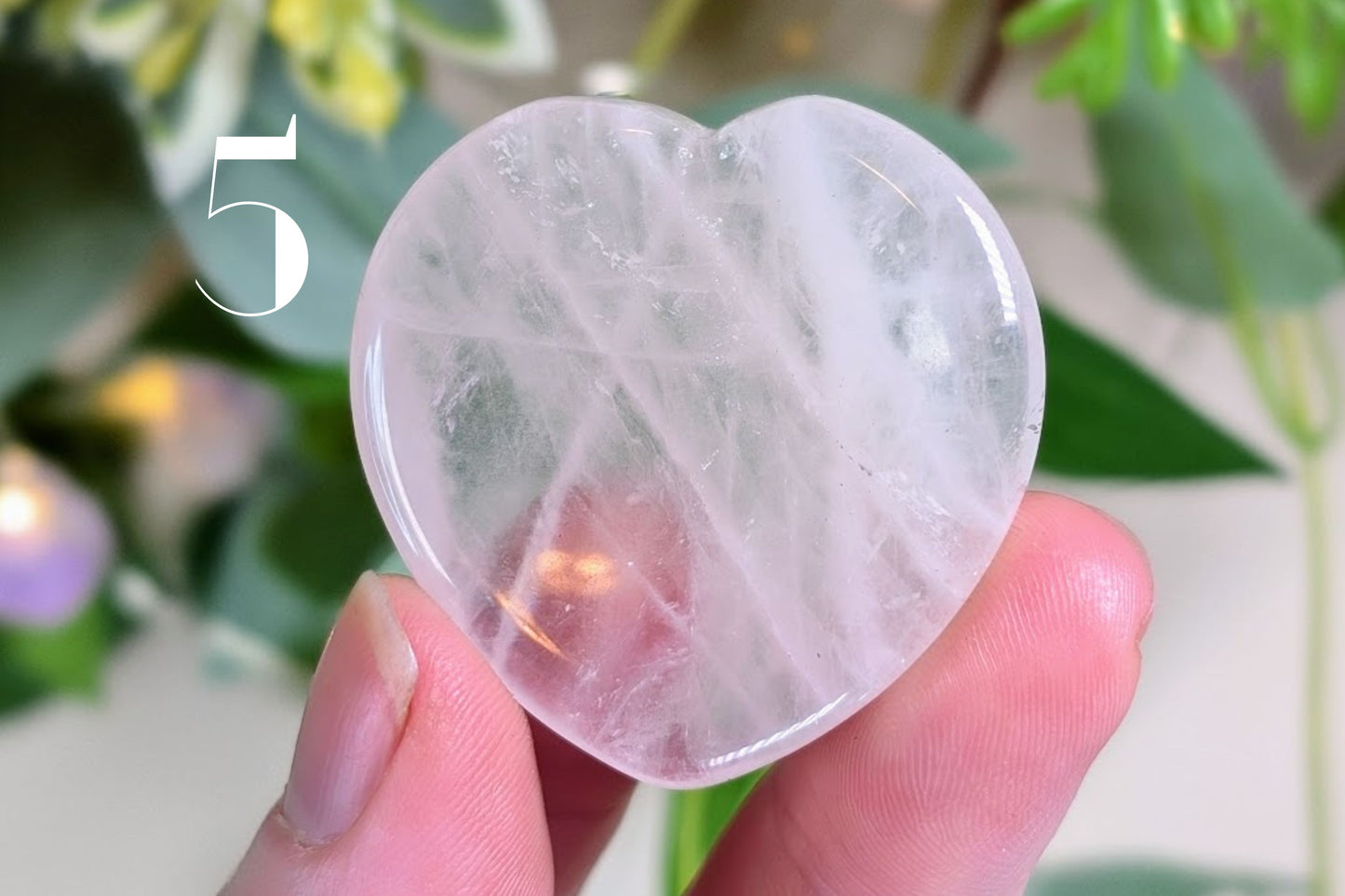 Rose Quartz Heart Worry Stone