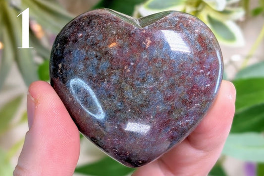 Ruby Kyanite Heart 2"