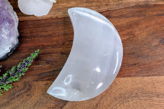 Selenite Crescent Moon