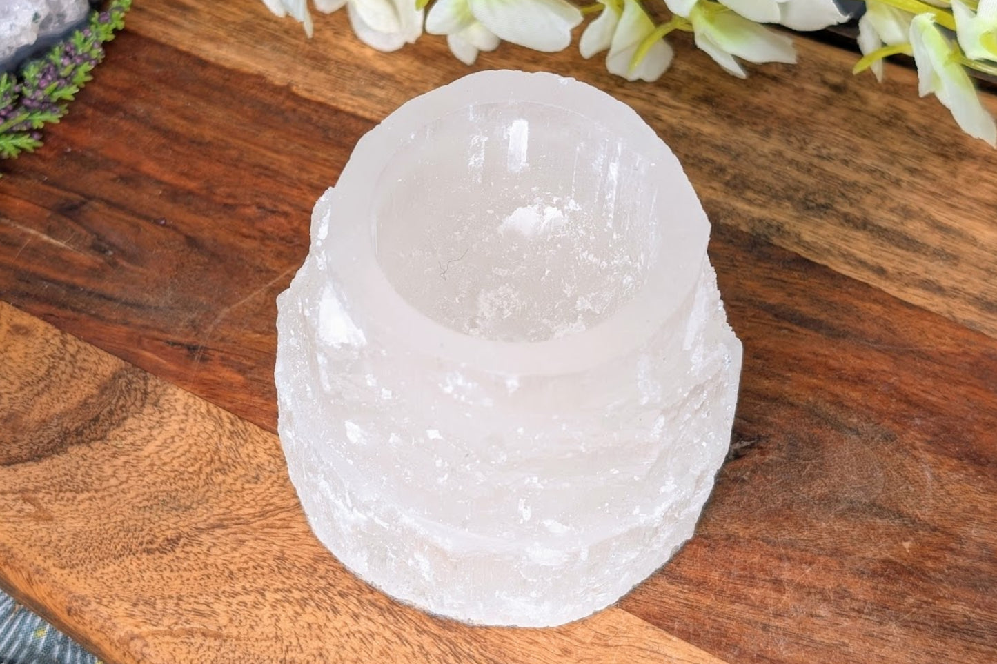 Selenite Iceberg Tealight Holder