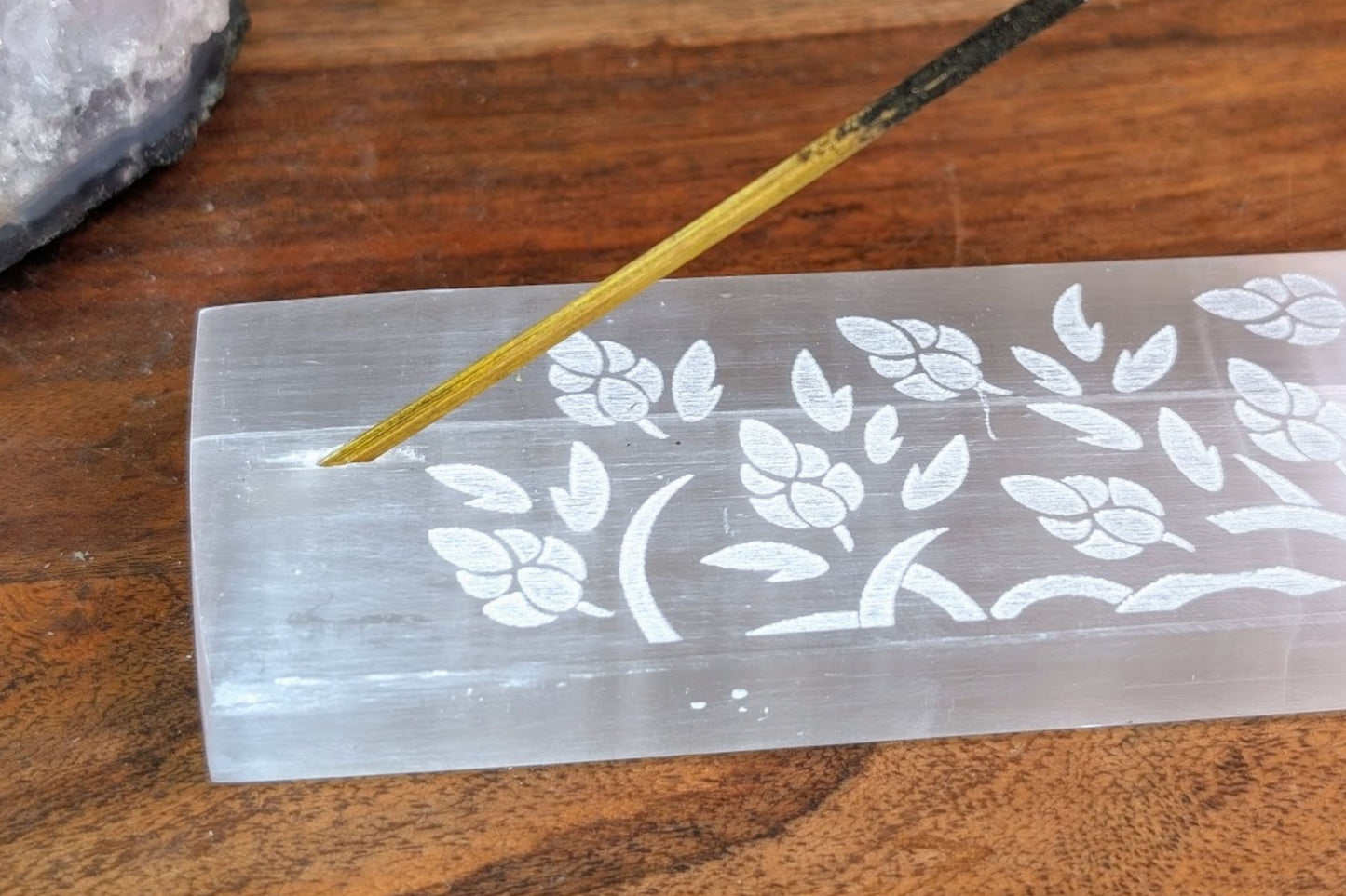 Selenite Incense Holder - Tree of Life