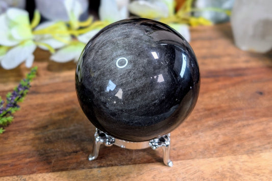 Silver Sheen Obsidian Sphere