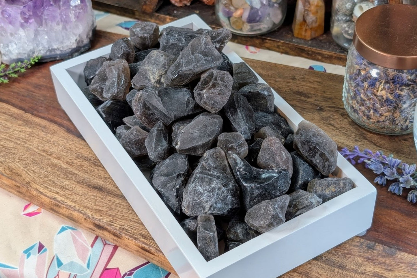 Smoky Quartz Rough Pieces - Set of 9