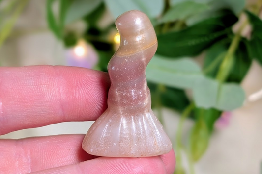 Strawberry Calcite Witch Broom Figurine