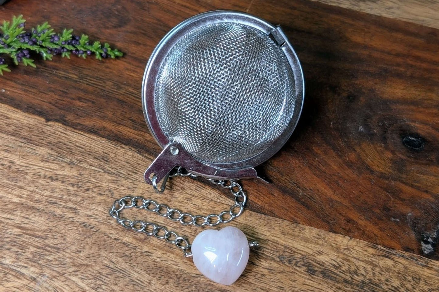Tea Ball with Heart Bead
