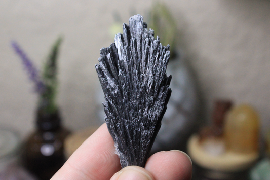 Black Kyanite Fan