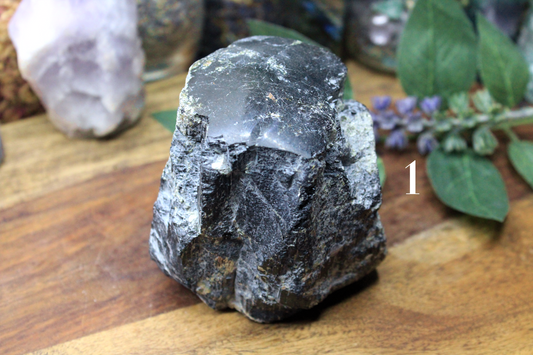 Black Tourmaline Polished Top Log