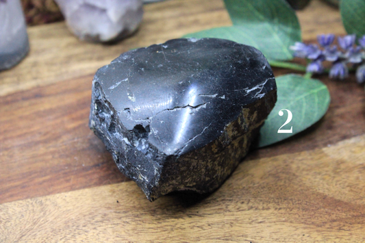 Black Tourmaline Polished Top Log