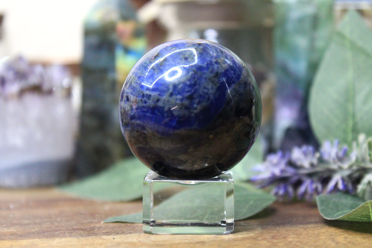 Glass Cube Sphere Stand