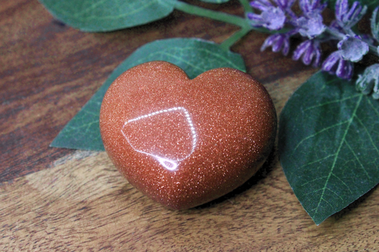 Red Goldstone Heart 2"