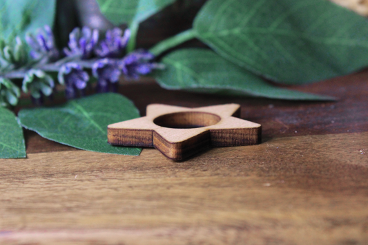 Wooden Star Crystal Sphere Stand