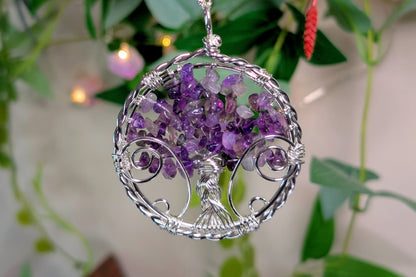 Amethyst Braided Tree of Life Necklace
