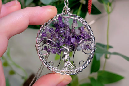 Amethyst Braided Tree of Life Necklace
