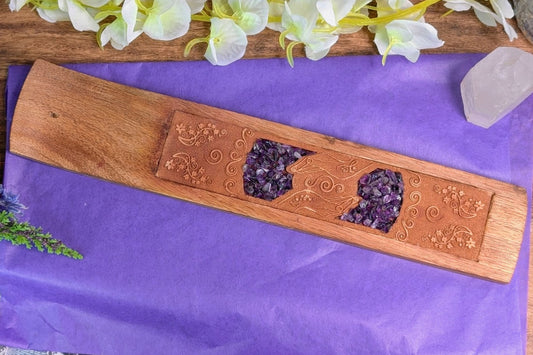 Amethyst Chip Healing Hands Incense Holder